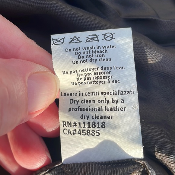 Michael Kors brown leather double breasted jacket size 8 - Picture 10 of 16